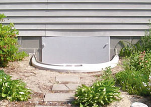 plastic crawl space access well installed in a Juneau crawl space